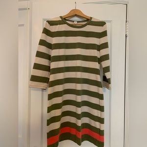 Old Navy Cotton Dress :: Beige, Olive & Hot Pink :: size Medium